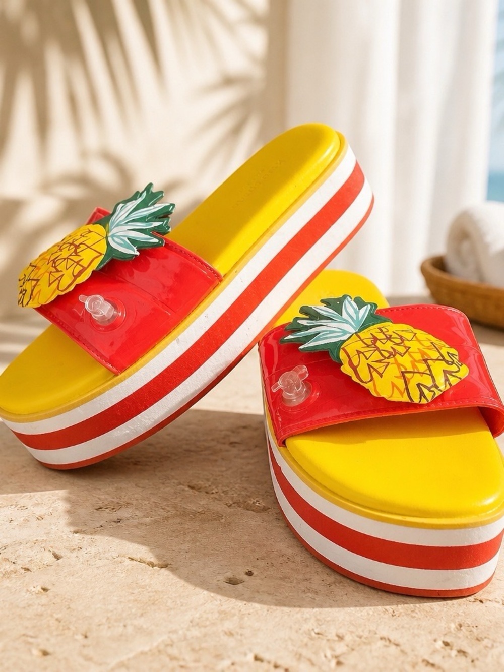 Kate Spade New York Pineapple Platform Slides  Womens size 6  Resort ,Beach